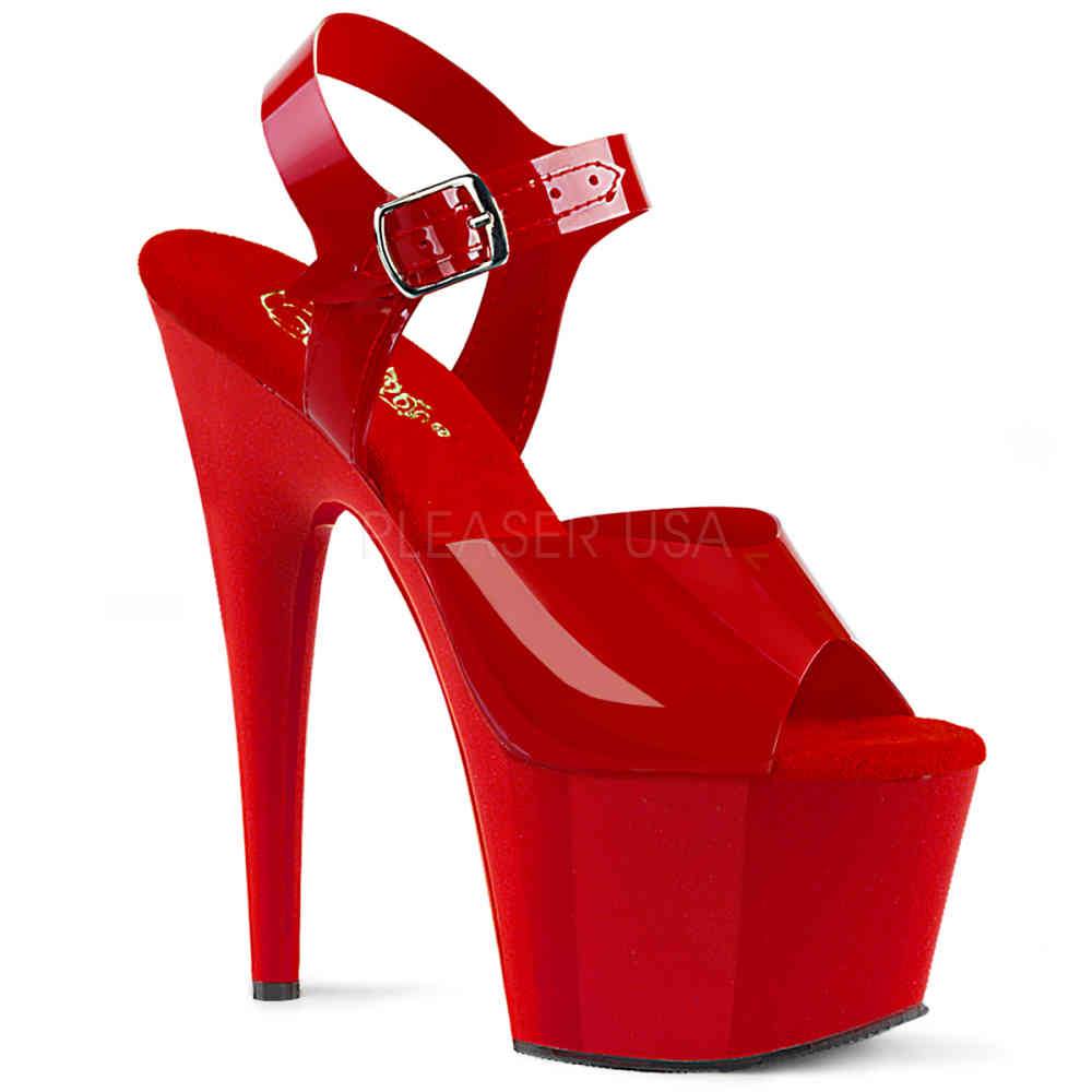 Pleaser - ADORE708N Sandale à bride à la cheville, Pole dance chaussures - Chaussures de pole dance - Rouge Product image